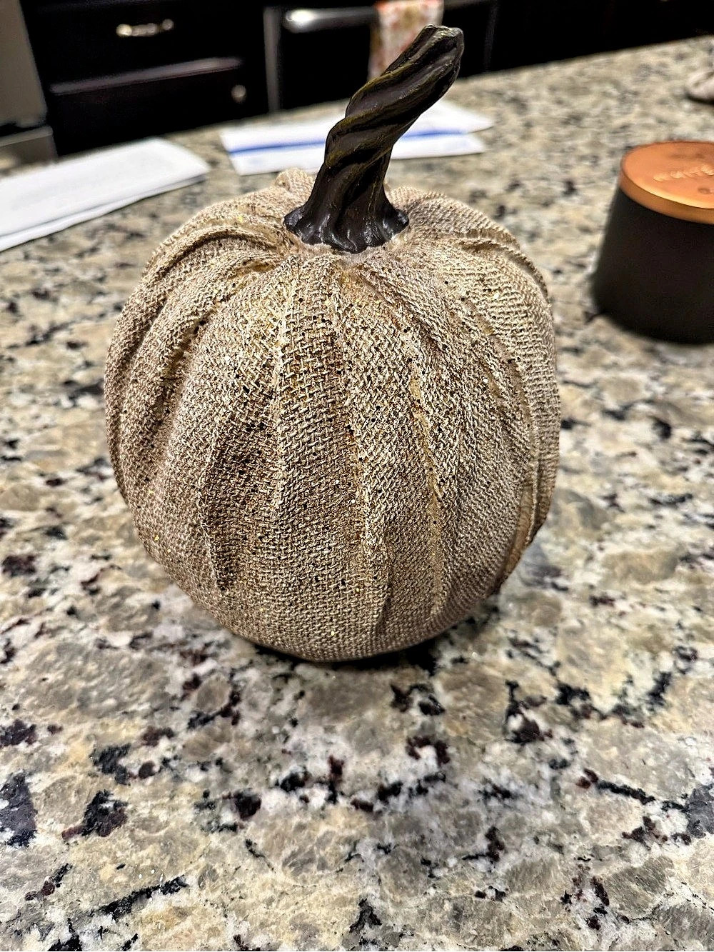 Kirkland's 8.25in Metallic Burlap Pumpkin Decor